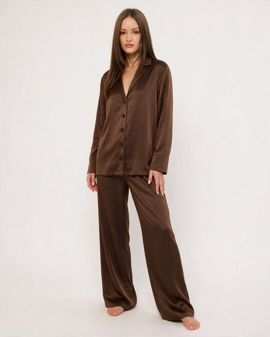 Cool-Touch Silky Long Sleeve Pajama Set