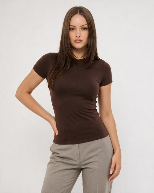 Butter-Soft Stretch Fitted Crew Neck Tee