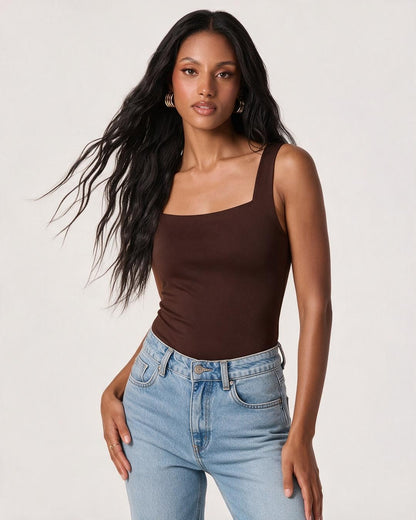 U-Neck Built-In Bra Shaping Tank Top