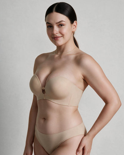 Front-Closure Strapless Push-Up Bra