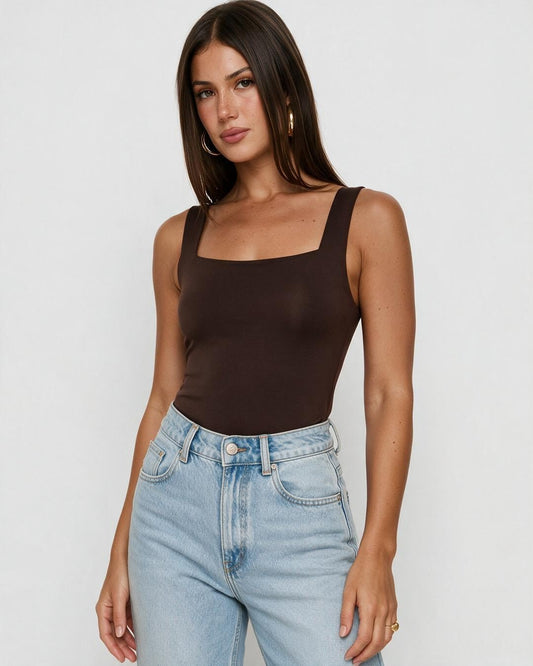 U-Neck Shapewear Tank with Built-In Bra