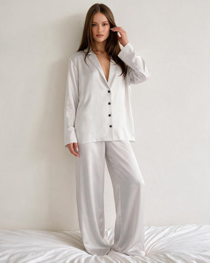 Cool-Touch Silky Long Sleeve Pajama Set