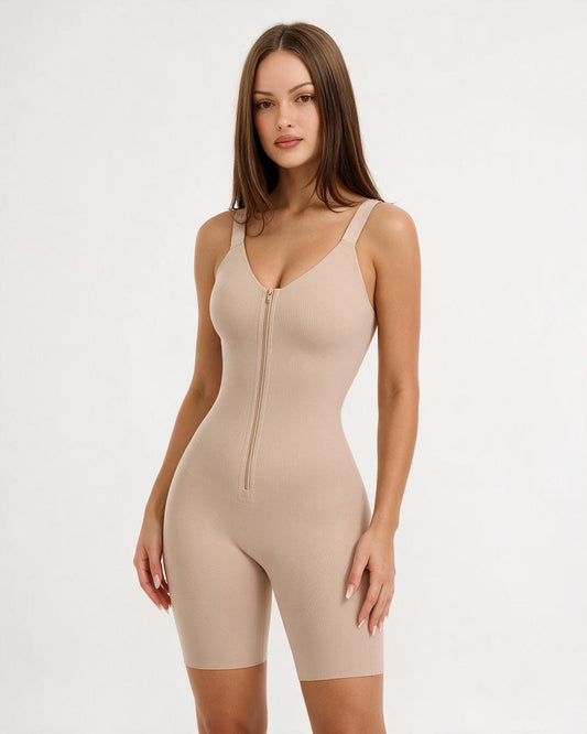 Zip-Front Tummy Control Shapewear Bodysui