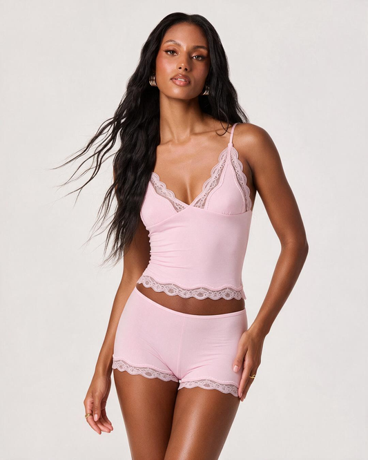 Women’s Lace-Trim Cami & Shorts Pajama Set